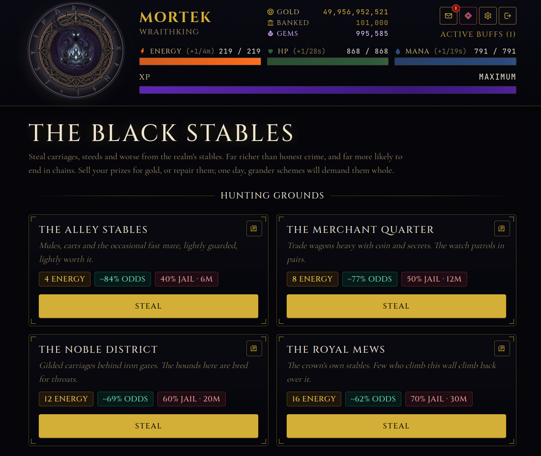 Shadowrealm black stables